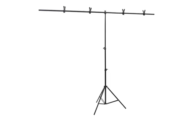 T-formet Baggrundsstativ 201 × 60 × 70-200 Cm - Sort
