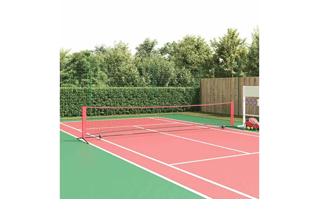 Tennisnet - Sort Rød, 494,5 × 90 × 87 Cm, Polyester, Bærbart Og Foldbart