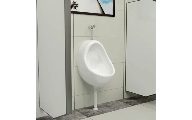 Væghængt Urinal Med Skylleventil - Keramisk, Hvid