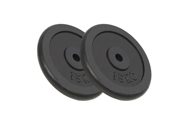Vægtplader 2 Stk. - 2×15 Kg Støbejern, Sort