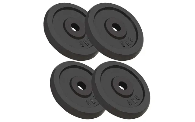 Vægtplader 4 Stk. - 4×5 Kg Støbejern, 30 Mm Hul