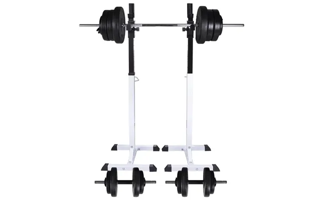 Vægtstang- Og Squat-stativ Med Vægtstang- Og Håndvægtsæt 60,5 Kg