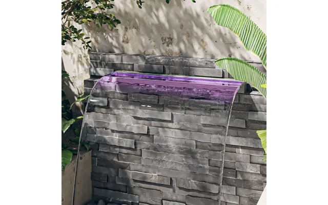 Vandfald Til Havedam Pool Med Rgb Led 108 Cm - Rustfrit Stål