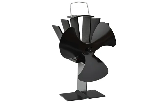 Varmedrevet Ovnventilator Med 3 Blade - Sort