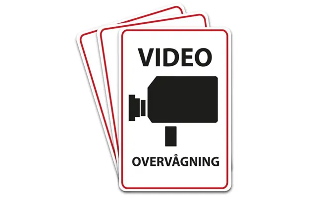 Videoovervågning Klistermærke - Selvklæbende Skilt