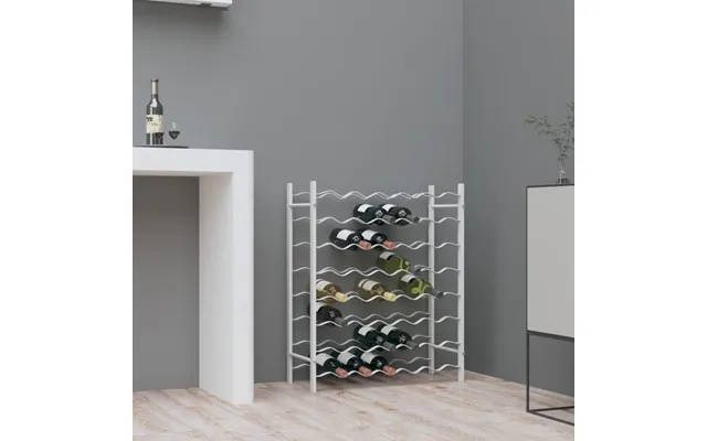 Vinreol I Metal - Hvid, 48 Flasker 8 Niveauer