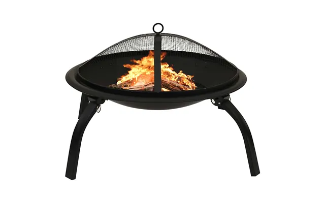 2-i-1 Bålfad Og Grill Med Ildrager 56x56x49 Cm Stål - Sort product image