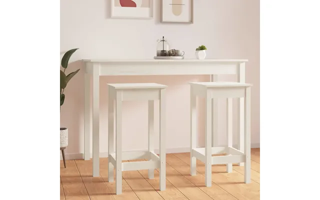 Barstole 2 Stk. Massivt Fyrretræ - Hvid 40 X 41.5 X 112 Cm