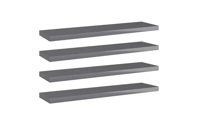 Boghylder 40x10x1,5 Cm Konstrueret Træ Grå Højglans - 8 40 X 50 X 1