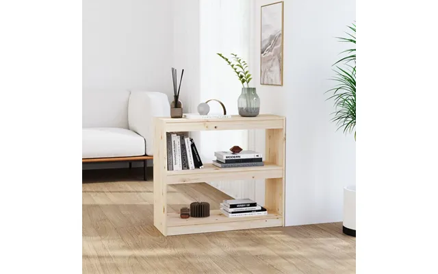 Bogreol Rumdeler 80x30x71,5 Massivt Fyrretræ - Grå 71.5 Cm