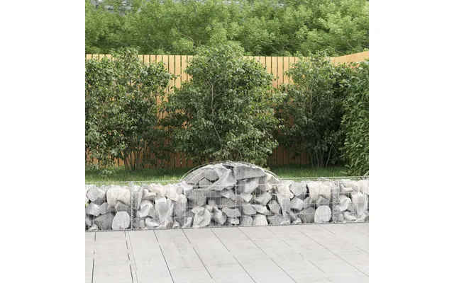 Buede Gabionkurve Galvaniseret Jern - 200 X 50 X 160 180 Cm 2