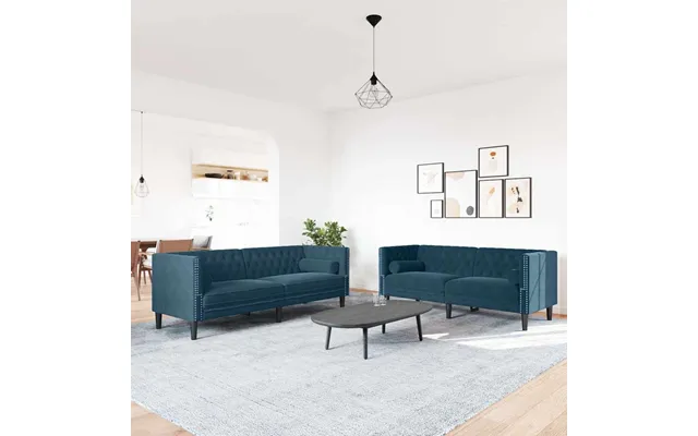 Chesterfield-sofasæt Med Puder Fløjl - Mørkegrøn 3