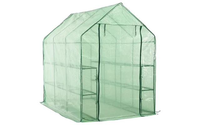 Drivhus Med 12 Hylder 143 X 214 X 196 Cm Stål