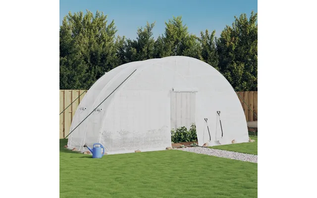 Drivhus Med Stålstel 12 M - Hvid 8 X 6 X 2.85 M