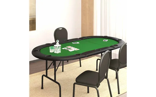 Foldbart Pokerbord 10 Pers. 207x106x76 Cm - Grøn