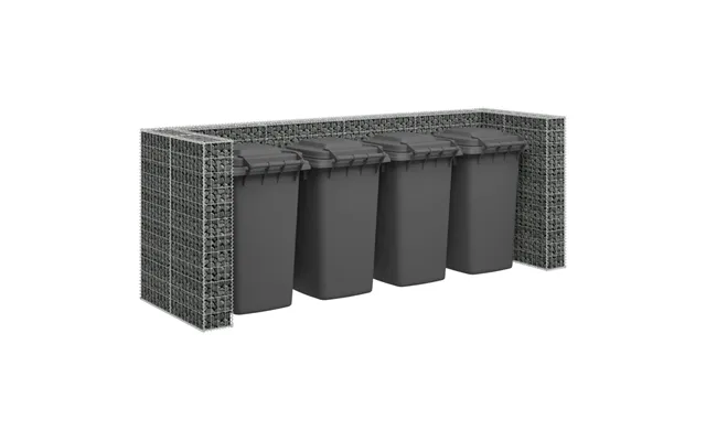Gabionvæg Til Affaldsspand 320x100x120 Cm Galvaniseret Stål