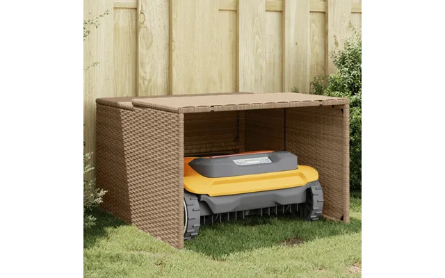 Garage Til Robotplæneklipper 86x90x52 57 Cm Polyrattan - Grå