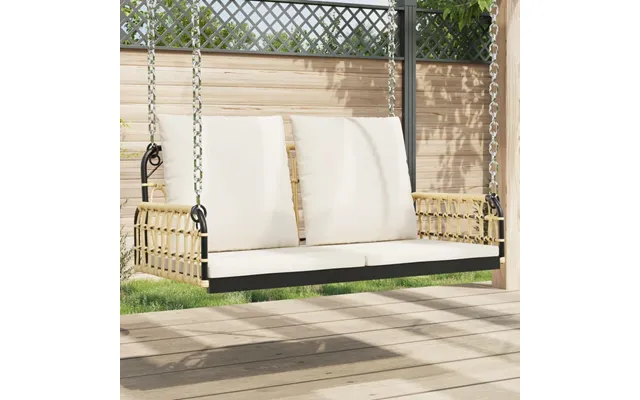 Gyngebænk Med Hynder Polyrattan Og Stål - 105 X 58 X 38 Cm