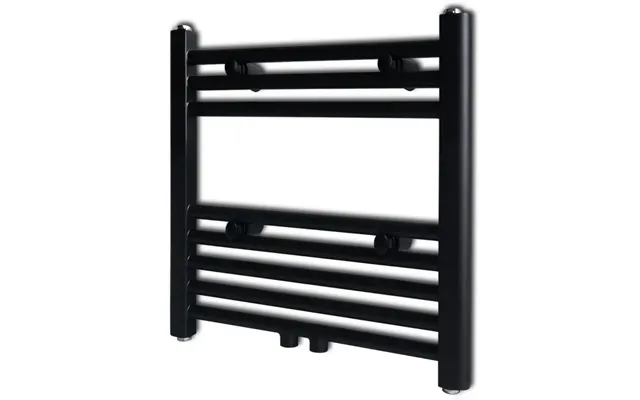 Håndklæderadiator Centralvarme - Sort Lige 600 X 764 Mm