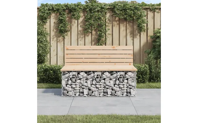 Havebænk Med Gabiondesign Massivt Fyrretræ - Douglasgran Naturlig 143 X 71 X 65