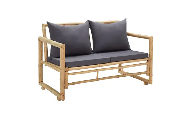 Havebænk Med Hynder 115 Cm Bambus - Creme