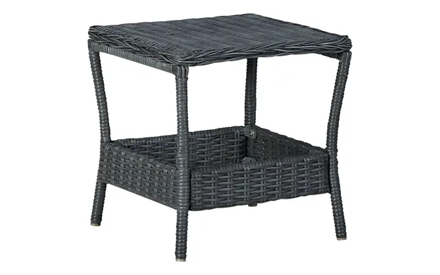 Havebord 45x45x46,5 Cm Polyrattan - Mørkegrå