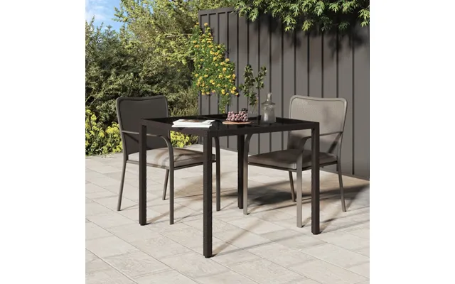 Havebord Hærdet Glas Og Polyrattan - Hvid 90 X 90 X 75 Cm