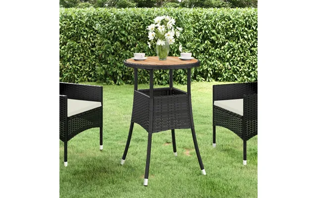 Havebord Ø60x75 Cm Akacietræ Og Polyrattan - Grå