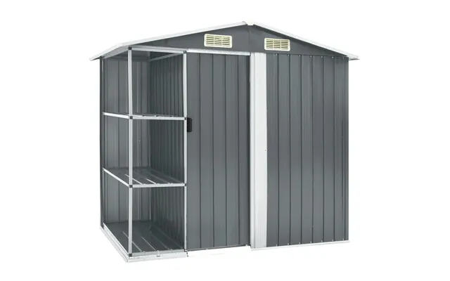 Haveskur Med Reol 205x130x183 Cm Jern - Antracitgrå