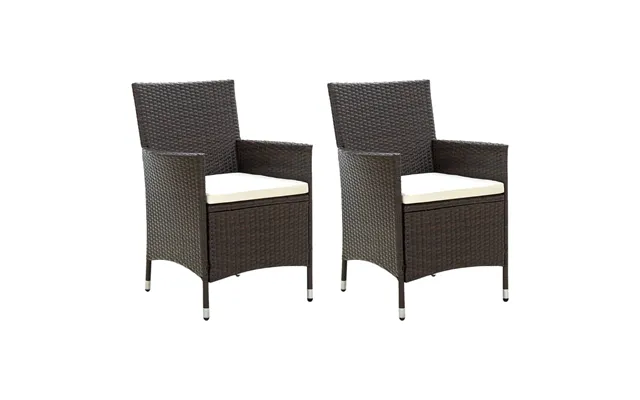 Havestole Med Hynder Polyrattan - 4 Brun