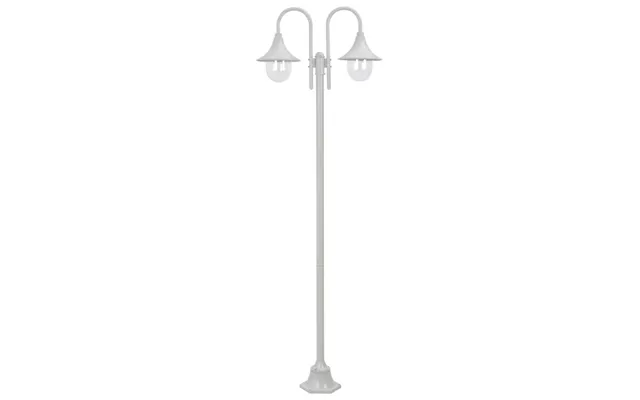 Havestolpelampe E27 220 Cm Aluminium 2 Lanterner - Hvid