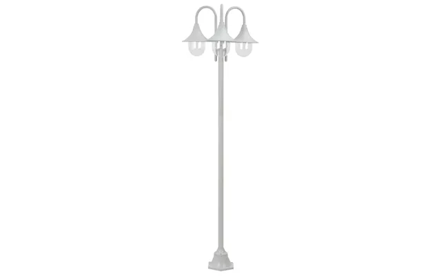 Havestolpelampe E27 220 Cm Aluminium 3 Lanterner - Hvid