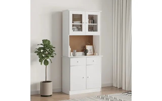Højskab Alta 77x35x165 Cm Massivt Fyrretræ - Hvid