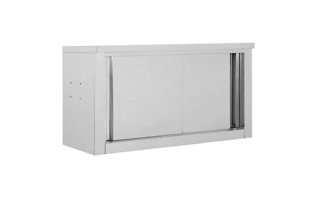 Køkkenskab Skydelåger Væghængt Rustfrit Stål - 120 X 40 X 50 Cm