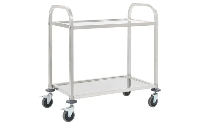 Køkkenvogn Med 2 Hylder Rustfrit Stål - 107 X 55 X 125 Cm 4 Niveauer