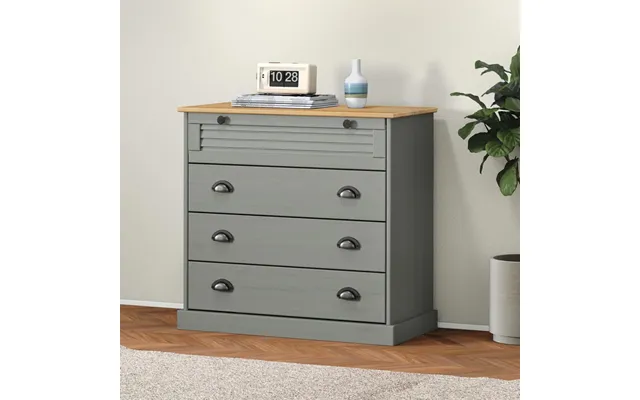 Kommode Vigo 80x40x76 Cm Massivt Fyrretræ - Hvid