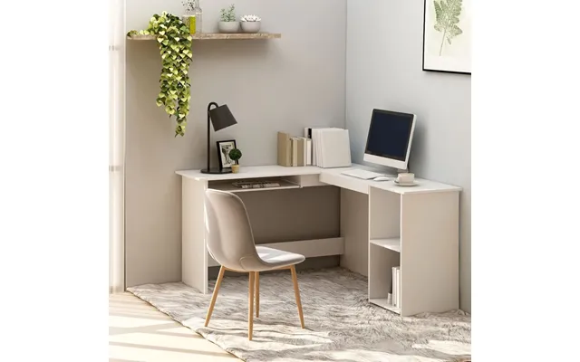 L-formet Skrivebord 120x140x75 Cm Konstrueret Træ - Røget Eg