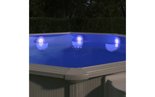 Led-poollampe Med Fjernbetjening Nedsænkelig Flydende - Hvid