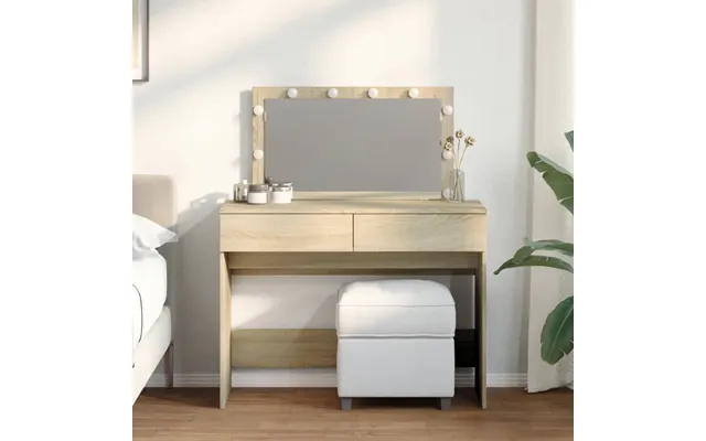Makeupbord Med Led-lys 100x40x120 Cm - Sonoma-eg