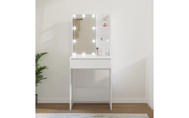 Makeupbord Med Led-lys 60x40x140 Cm - Røget Eg