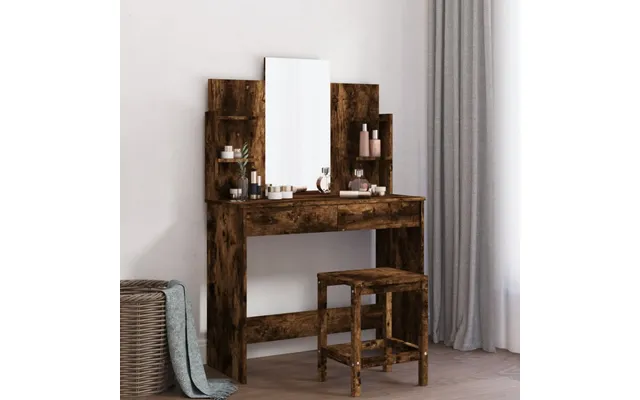 Makeupbord Med Spejl 96x39x142 Cm - Hvid