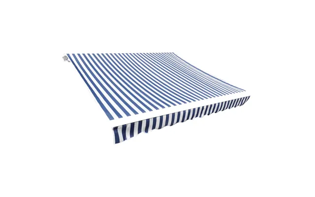 Markisedug 3x2,5 M Stel Medfølger Ikke Blå Og Hvid - 400 X 350 Cm