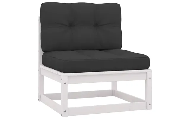Midterdel Til Havesofa M. Hynder Fyrretræ - 1 Naturfarvet Og Sort Stol