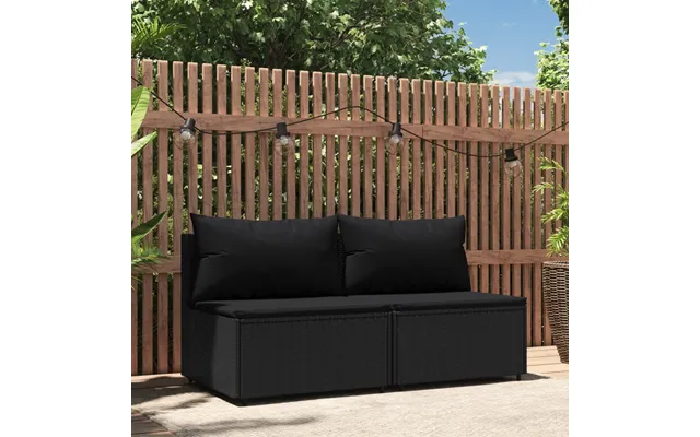Midtermoduler Til Havesofa Med Hynder Polyrattan - Sort Midtersofa