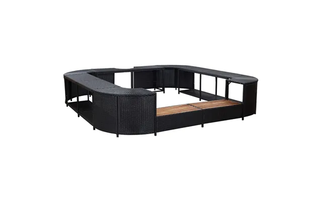 Omkrans Til Spabad 268x268x55 Cm Polyrattan - Grå