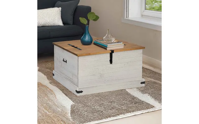 Opbevaringskiste Halden 91x91x47 Cm Massivt Fyrretræ - Sort