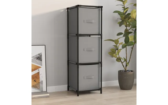 Opbevaringsskab Med 3 Stofkurve 34x34x101 Cm Stål