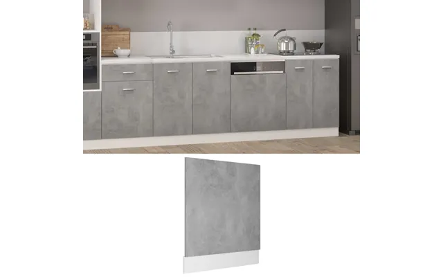 Opvaskemaskinepanel Lyon Betongrå 59,5x3x67 Cm Konstrueret Træ