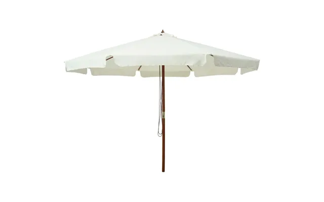 Parasol Med Træstang 330 Cm Sandhvid - Sort