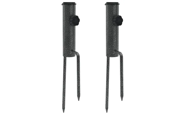 Parasolholdere 2 Stk. Med Jordspyd 9x35 Cm Galvaniseret Stål
